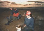 Cavers restoring a cave